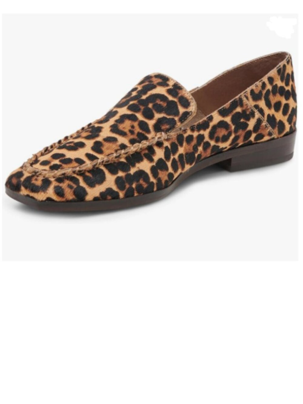 YDN Leopard Chunky Low Heeled Loafer Closed Squared Toe Slip On Fashion Shoes - Picture 1 of 8